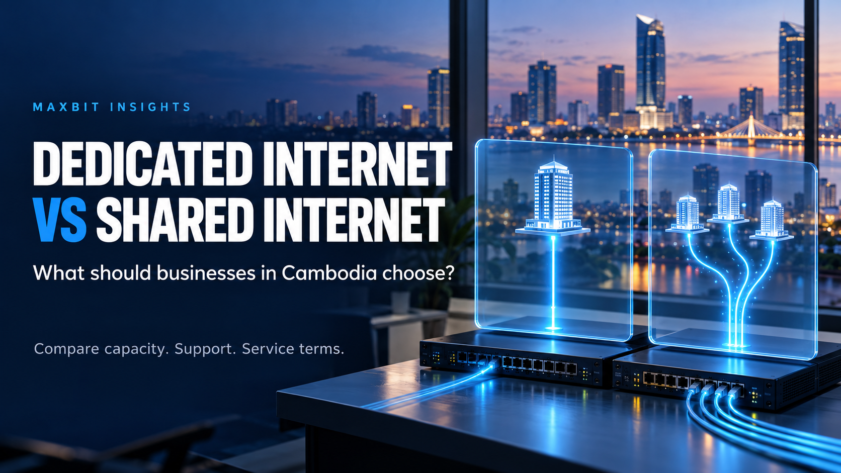 Dedicated internet vs shared internet in Cambodia: which should your business choose? Compare bandwidth, upload capacity, technical support and service terms to find the right fit for your daily operations.